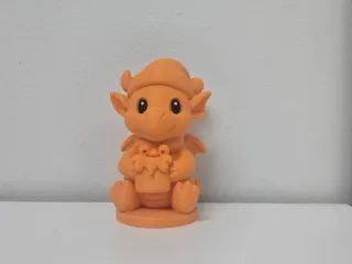 Dragon with Hat and Gift Box Christmas Figurine