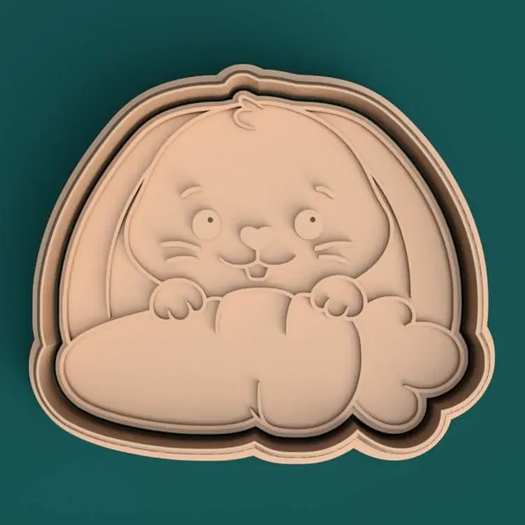 easter bunny cutter + stamp - conejo
