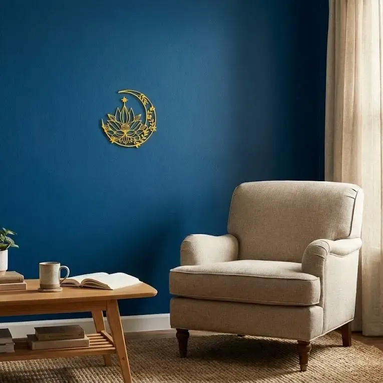 Moon and lotus golden