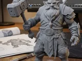 dwarf warrior from the future with a hammer-5