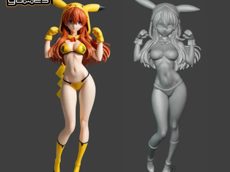 Asuka Evangelion Cosplay Pikachu