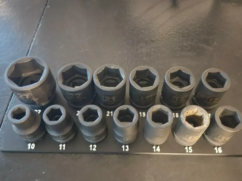 Socket Organizer for Harbor Freight metric impact set