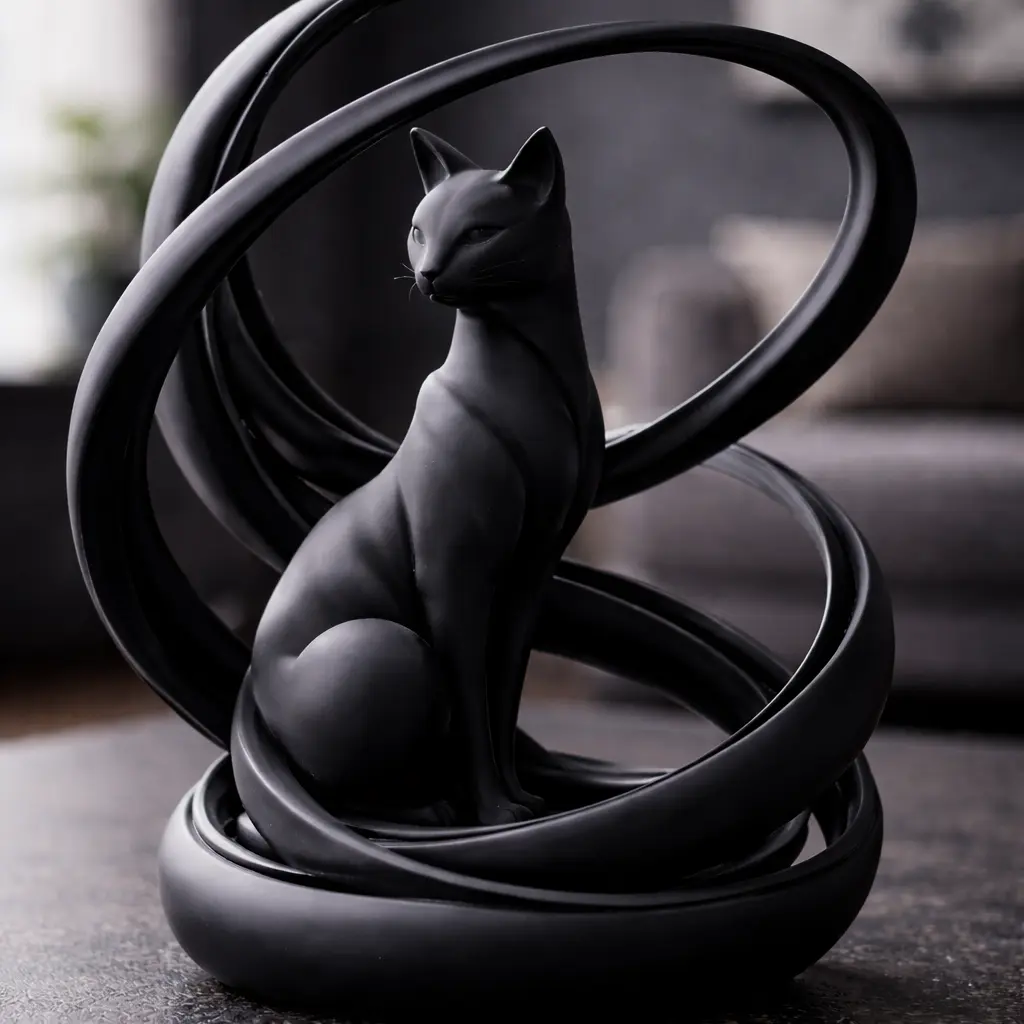 Modern Sleek Cat Figurine