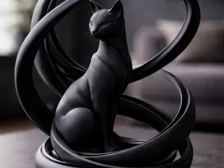 Modern Sleek Cat Figurine