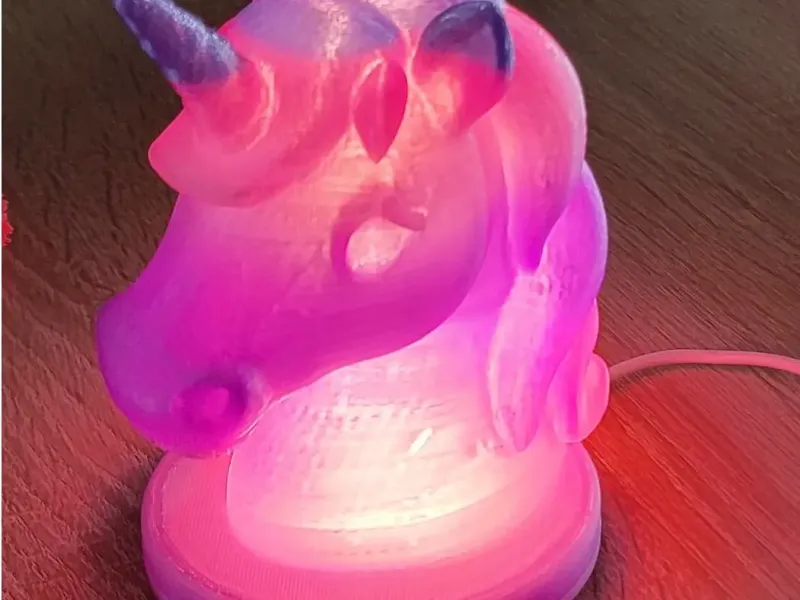 Einhornlampe oder Nachtlicht (Hohl) mit Licht