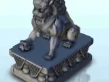 Statue of the celestial snow lion sitting 3 - Japan China Ko-0