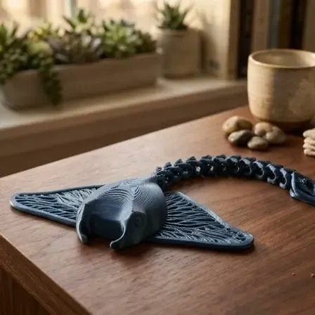 Articulated Manta Ray with Detailed Lace Wings