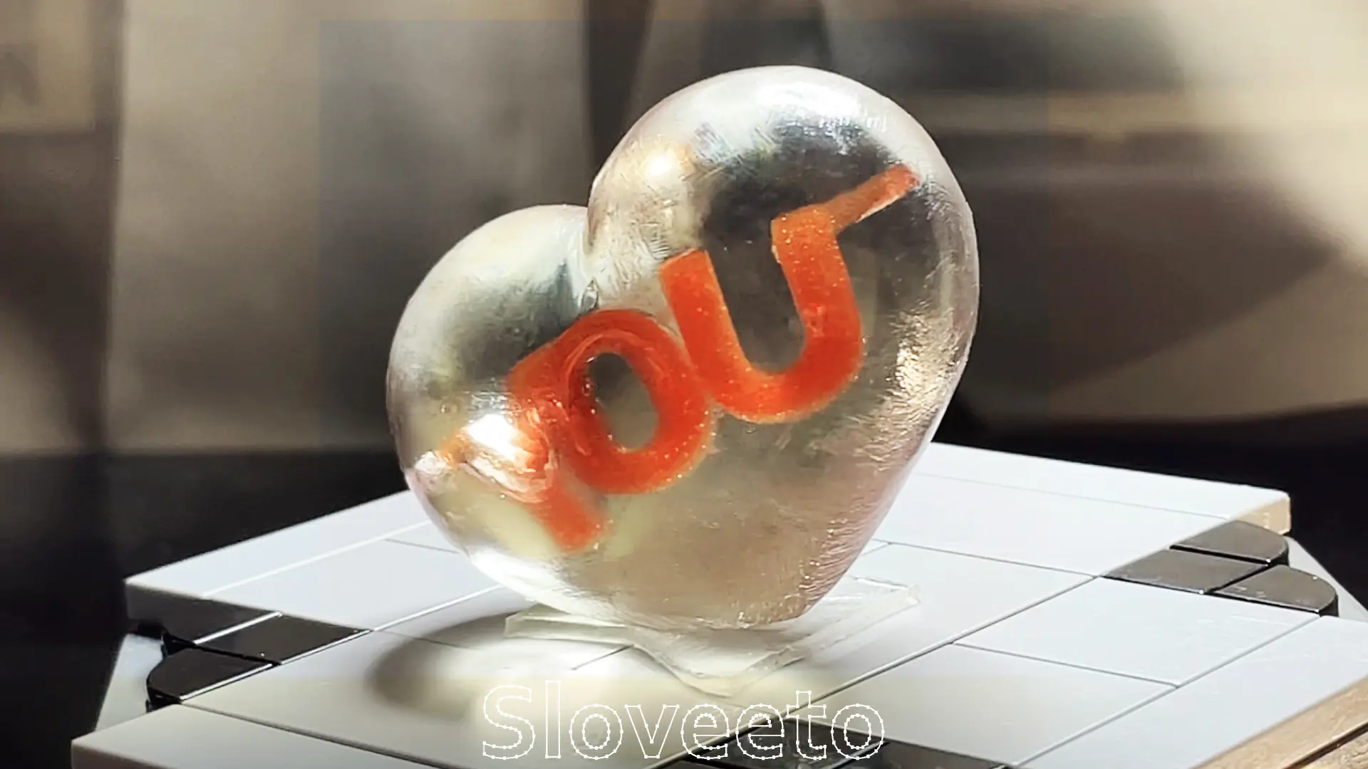 Love You Transparente Herz-Figur mit Innenbeschriftung