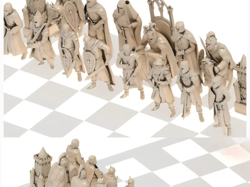 Chess set. The army of the Crusaders