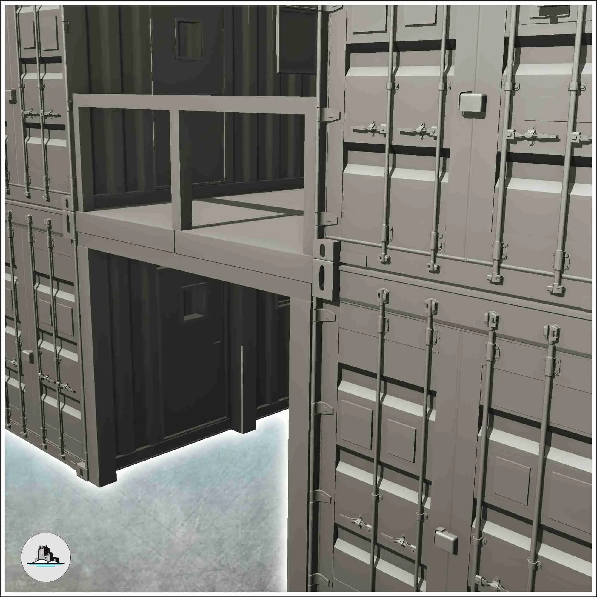 Poste de commandement moderne en containers (1) - scenery miniatures c