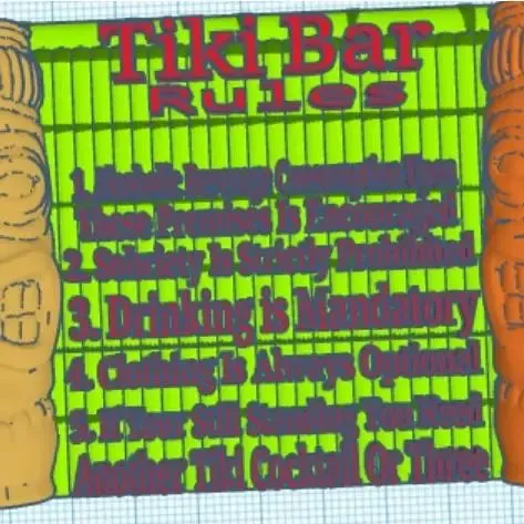 Tiki Bar Rules Sign