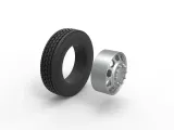 Front custom wheel of semi truck V4 Scale 1:25-8
