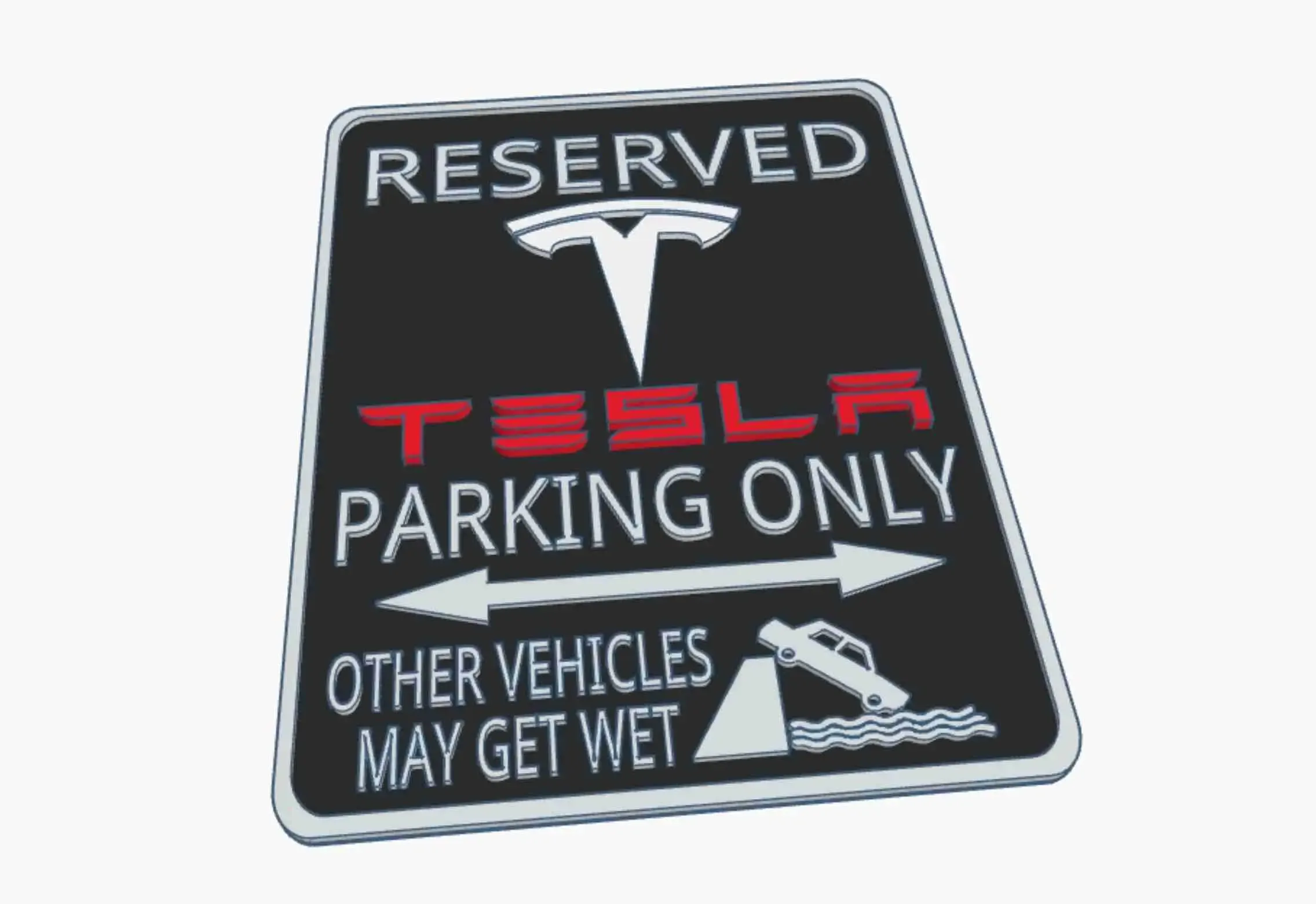 Tesla Model 3 X Y Cybertruck Powerwall EV Parking Sign