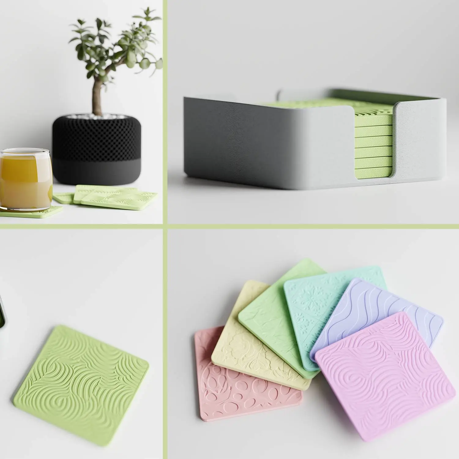 Relief Coaster Collection + Storage Box