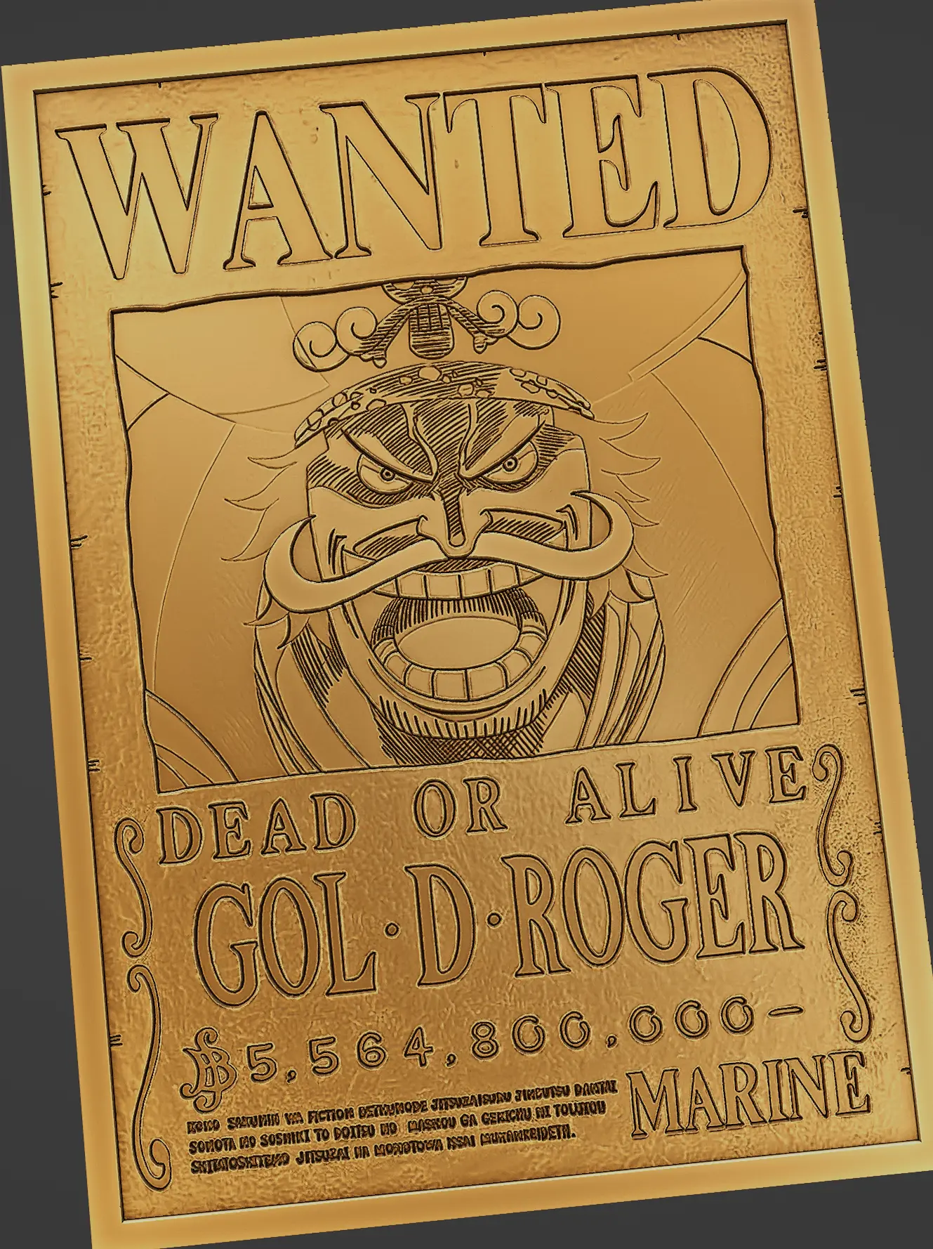 cartel de se busca Gol D. Roger - una pieza