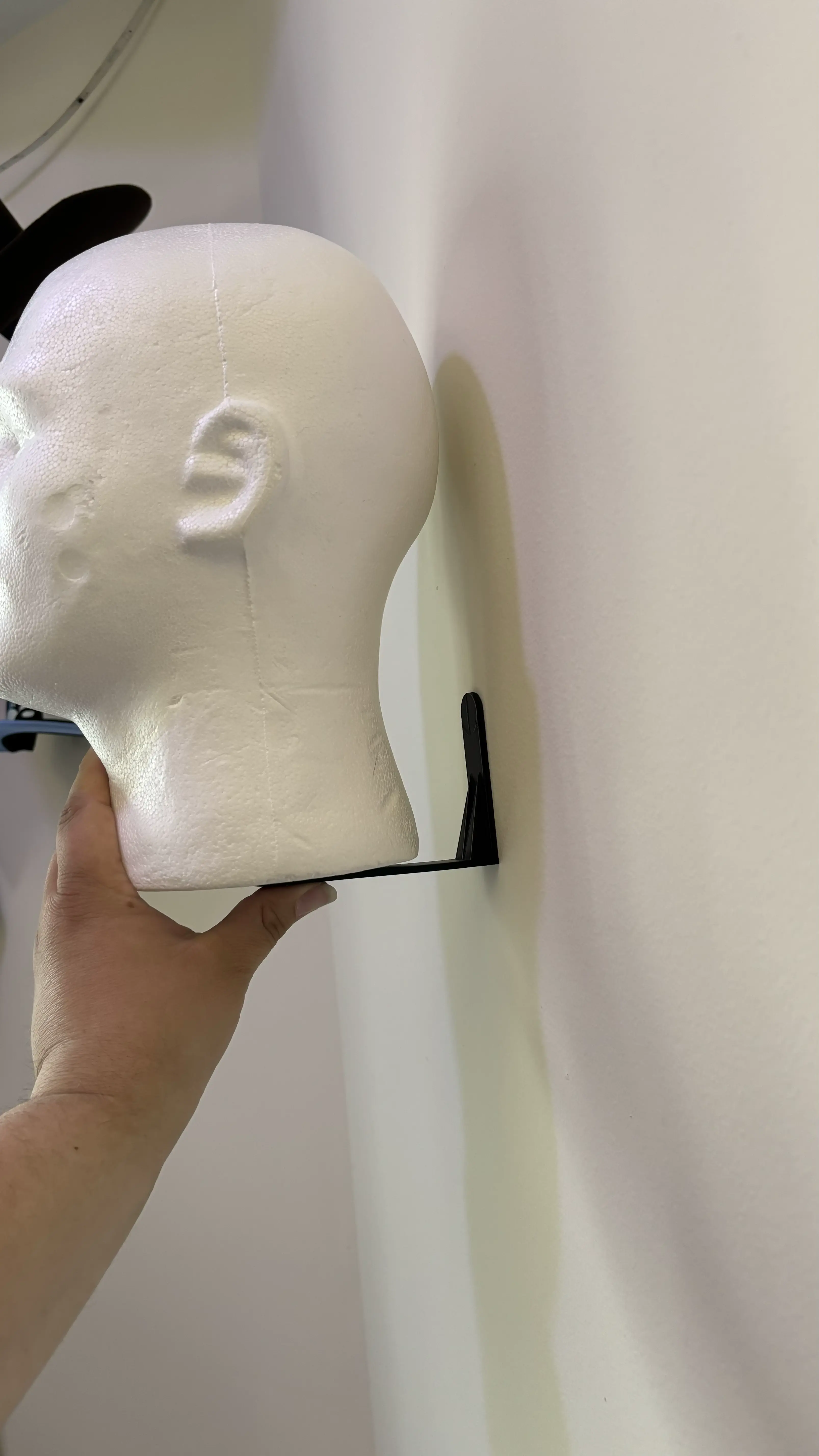Foam mannequin head wall mount for display