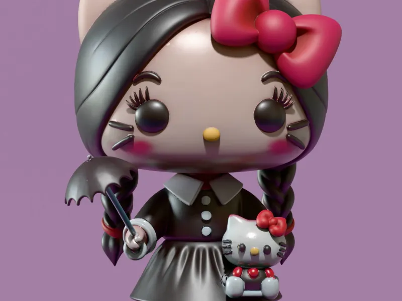 Hello Kitty Wednesday Fan Art