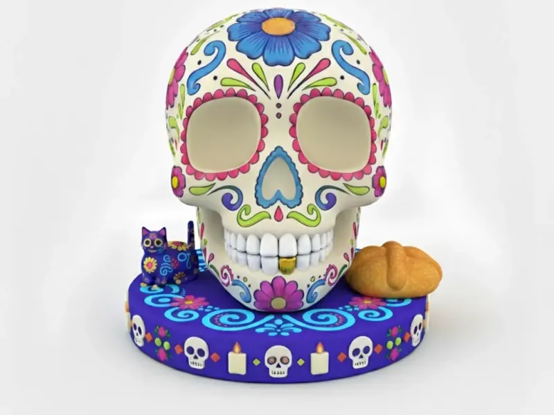 Caleverita de azúcar Alebrije Gato