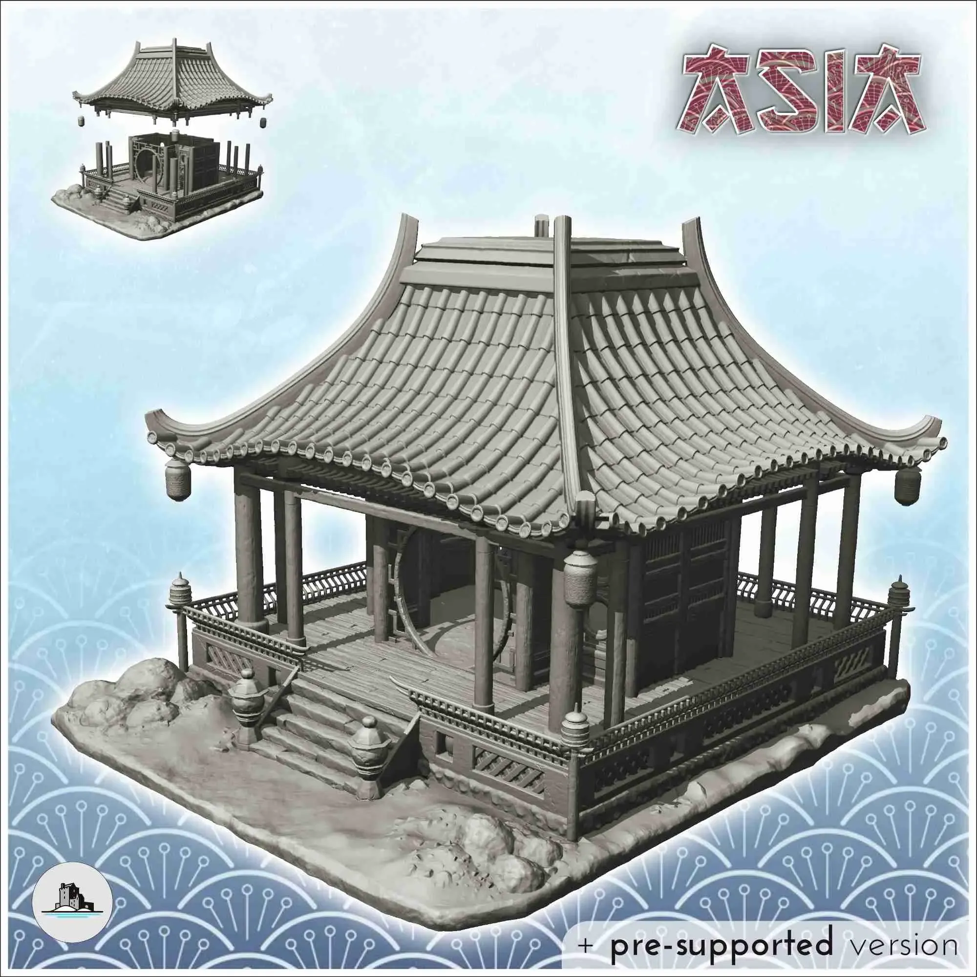 Asian altar with lanterns and stairs (27) - Japan China Kore