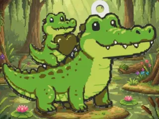Cocodrile and son: Fathers day keychain