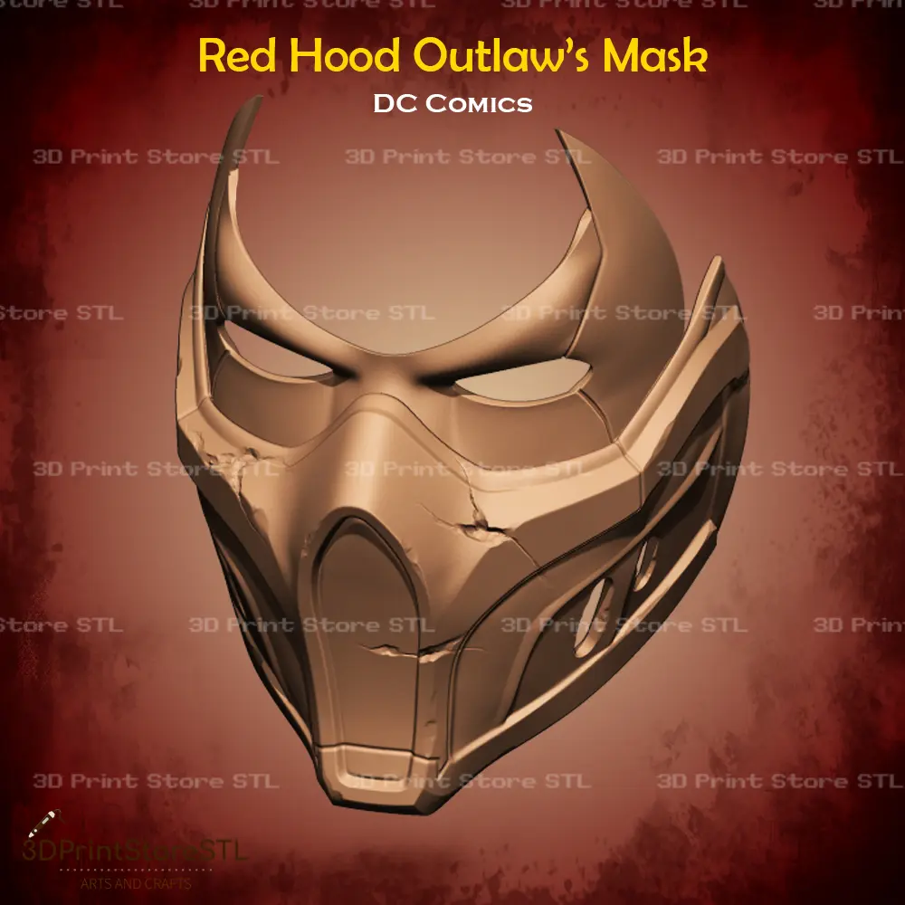 Capuz Vermelho Máscara Fora da Lei Cosplay DC Comics - Ficheiro STL