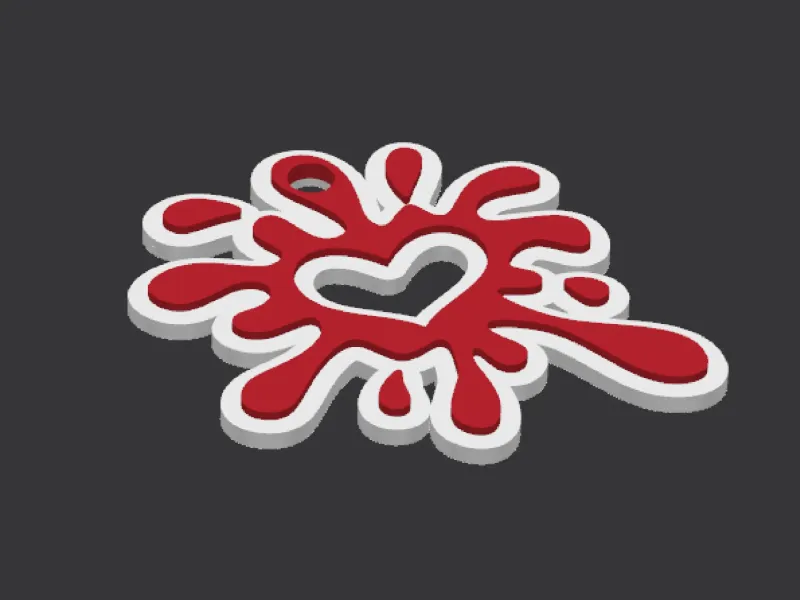 Keychain Heart Splash