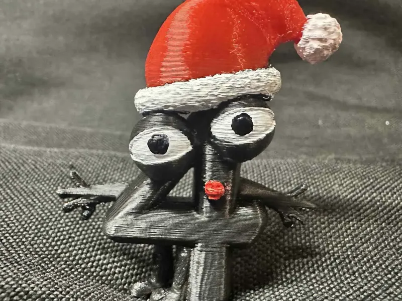 4 – Christmas Number Four in Santa's Hat Figurine