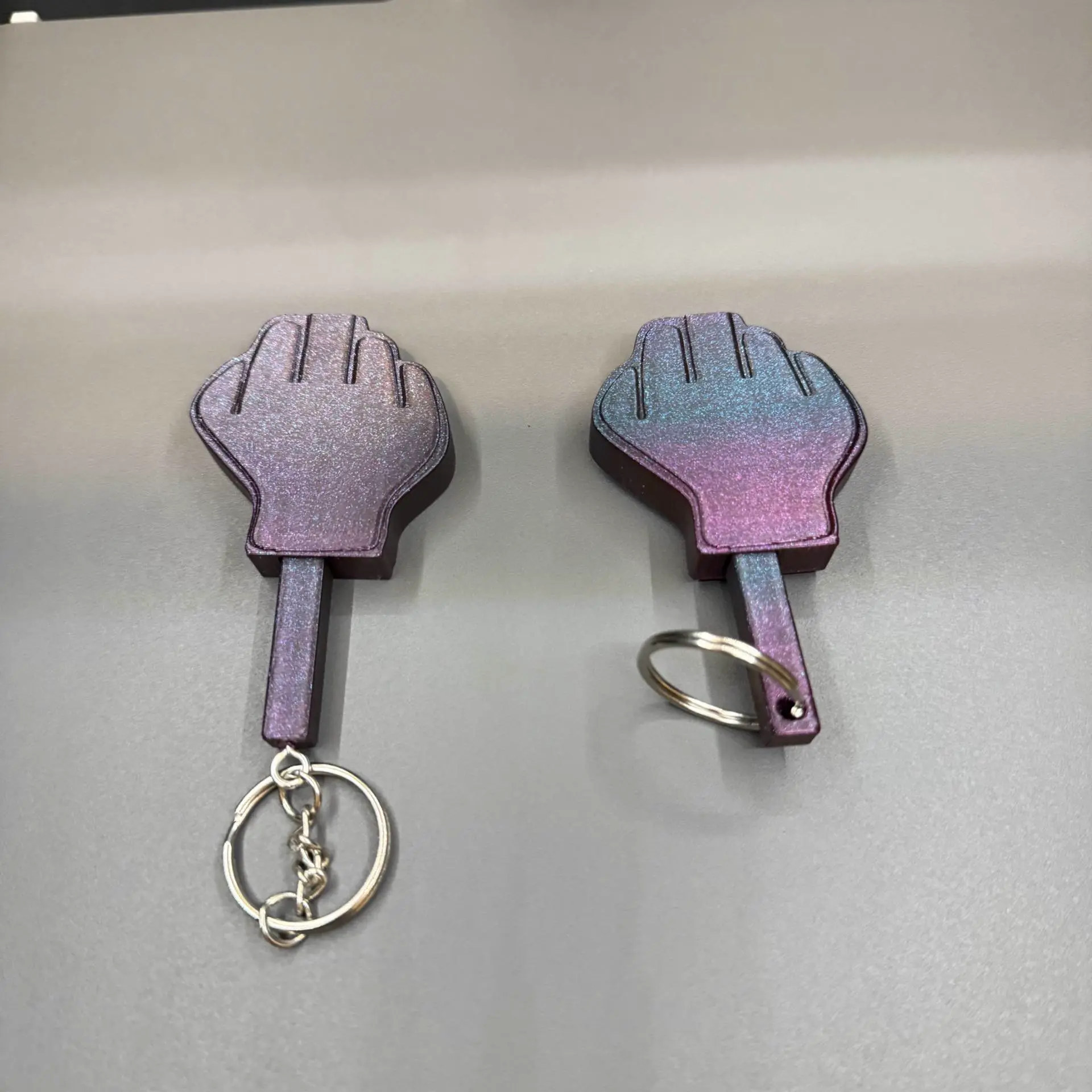 Middle Finger Emoji Keychain