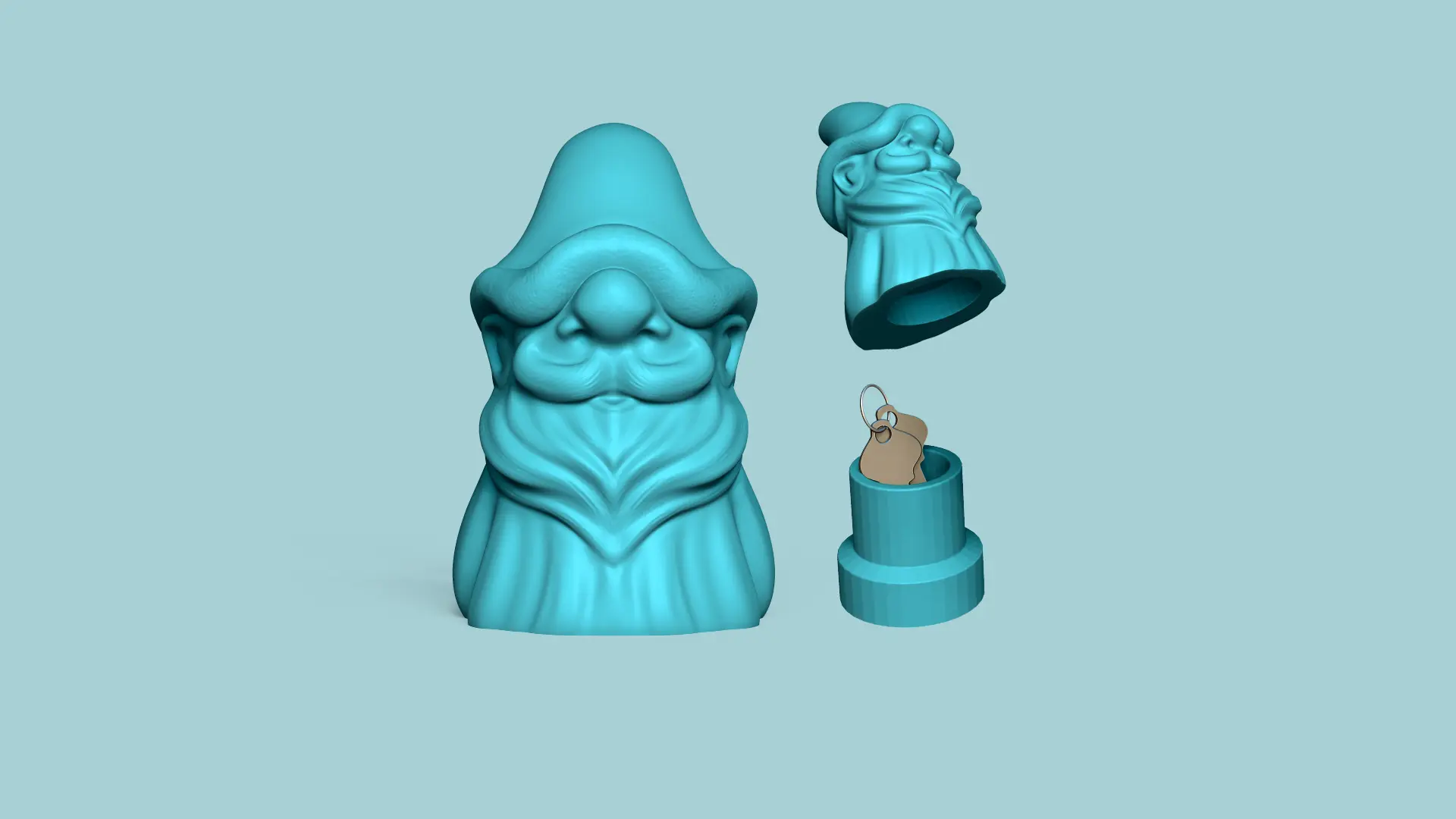 Garden Gnome Secret Key Hide STL - Outdoor Decor 3D