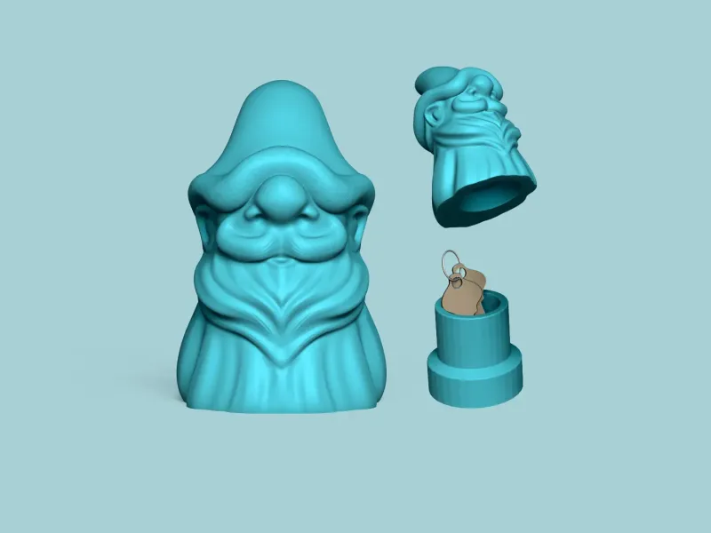 Gartenzwerg Secret Key Hide STL - Außendekoration 3D