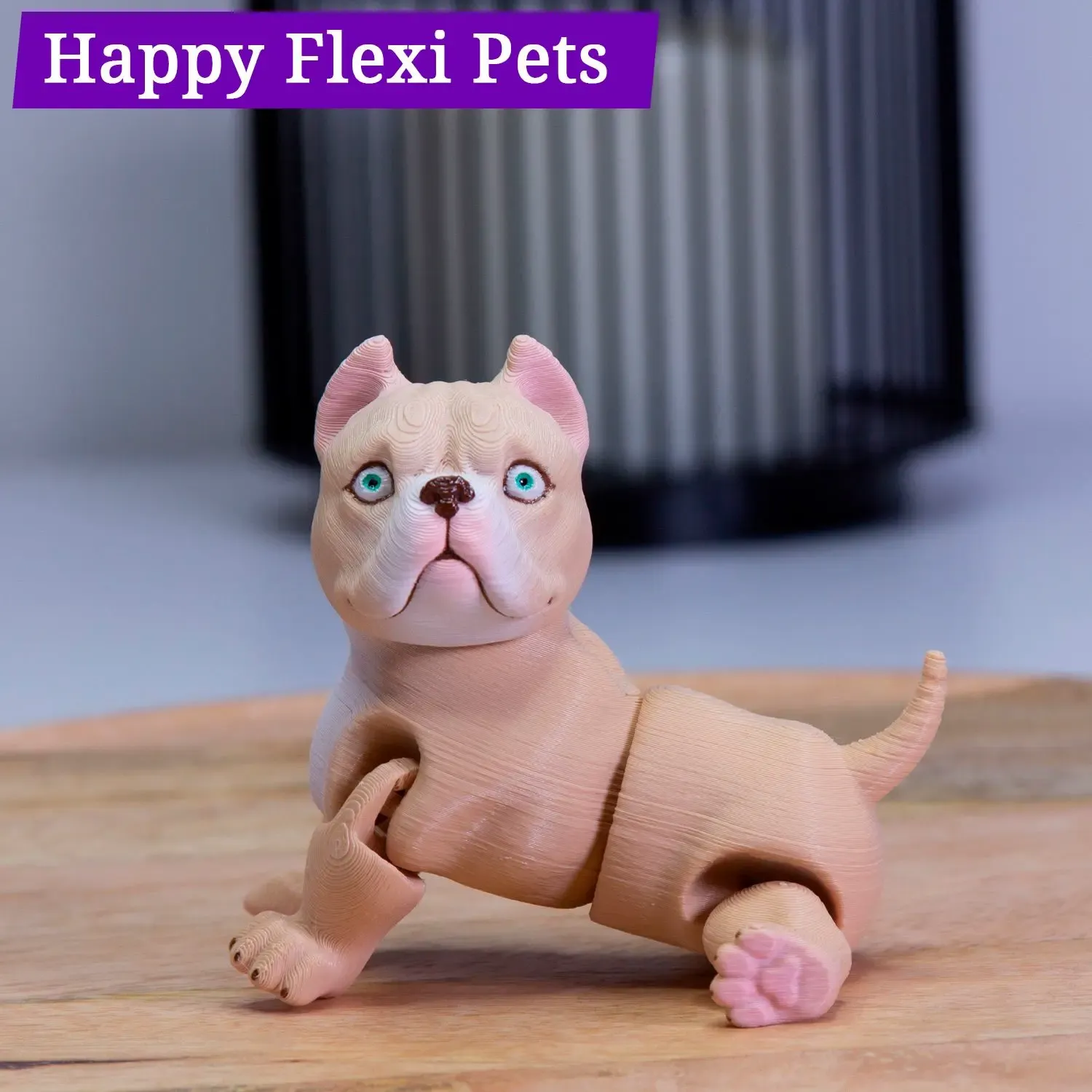 American Bully dog articulated toy by Happy Flexi Pets