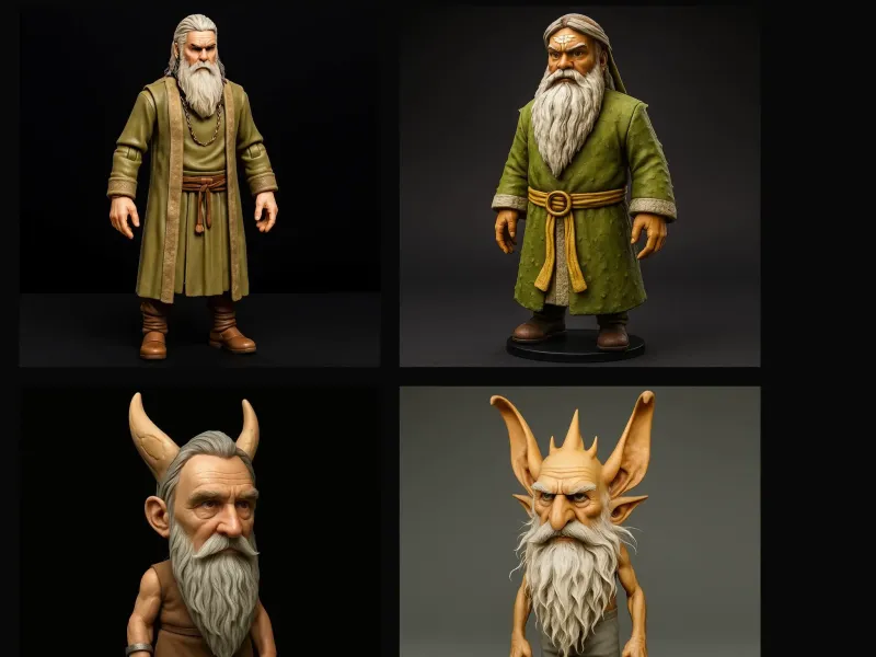 Elderfolk Fantasy Collection (4 Variants) High-Poly Kitbash