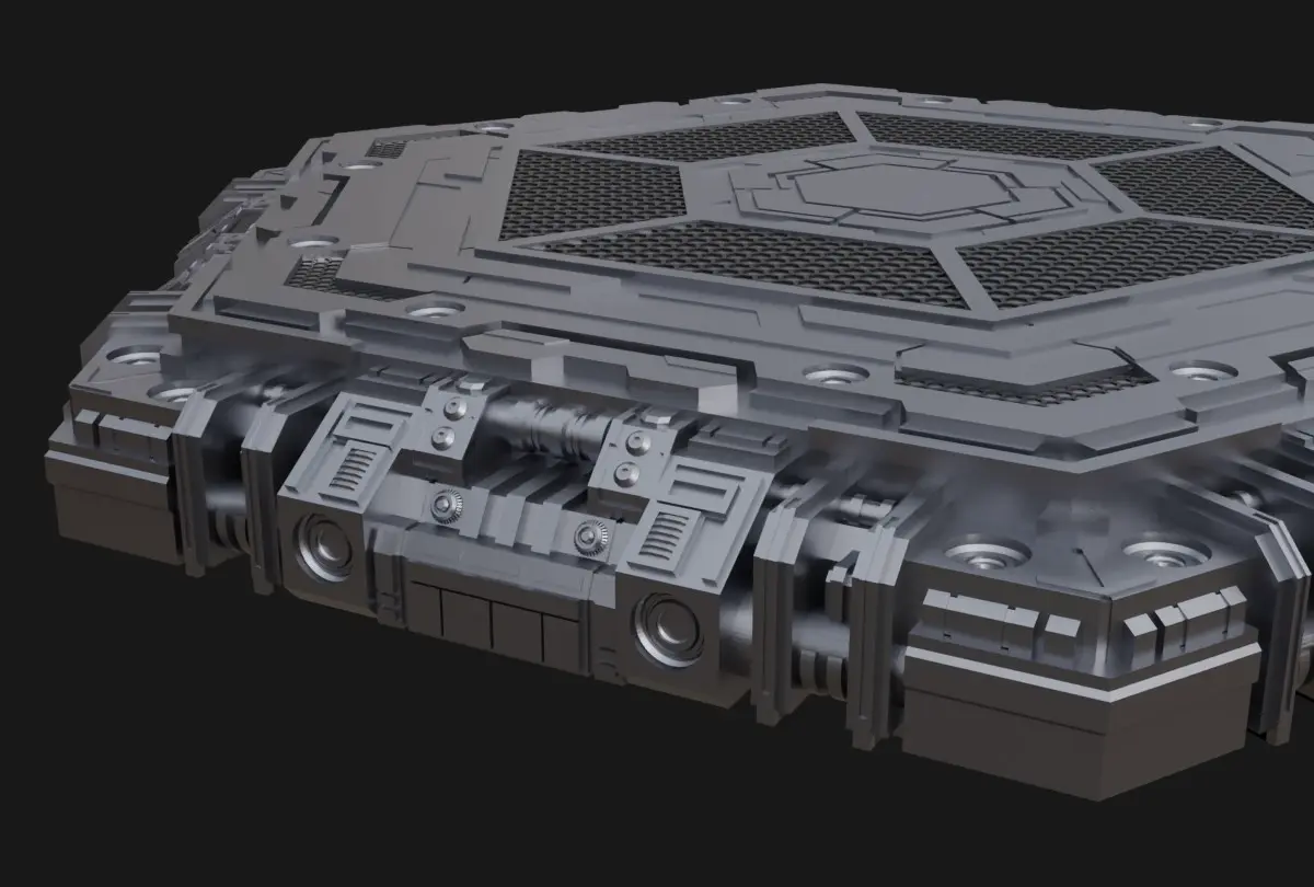 Hexagon Stand Base Diorama  Scifi Model A