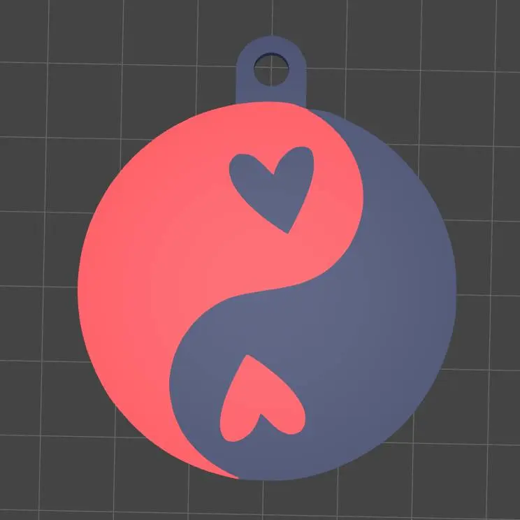 KEYCHAIN YIN YANG HEARTS