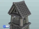 Medieval roofed outpost - miniatures warhammer terrain scene-5