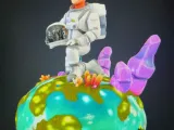 astronauta em um novo planeta-0
