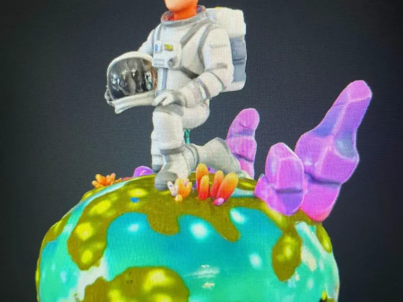 astronauta em um novo planeta