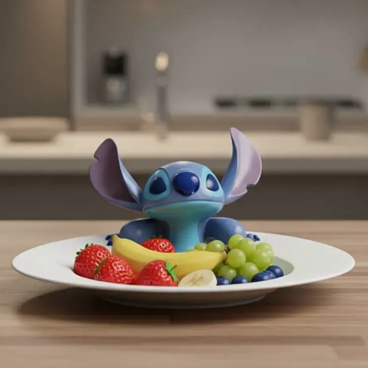 Stitch integrated into a dish