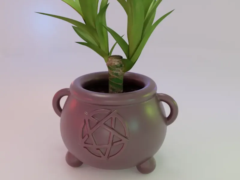 Halloween Afdrukken &amp; Schilderen - Bloempot met ketel