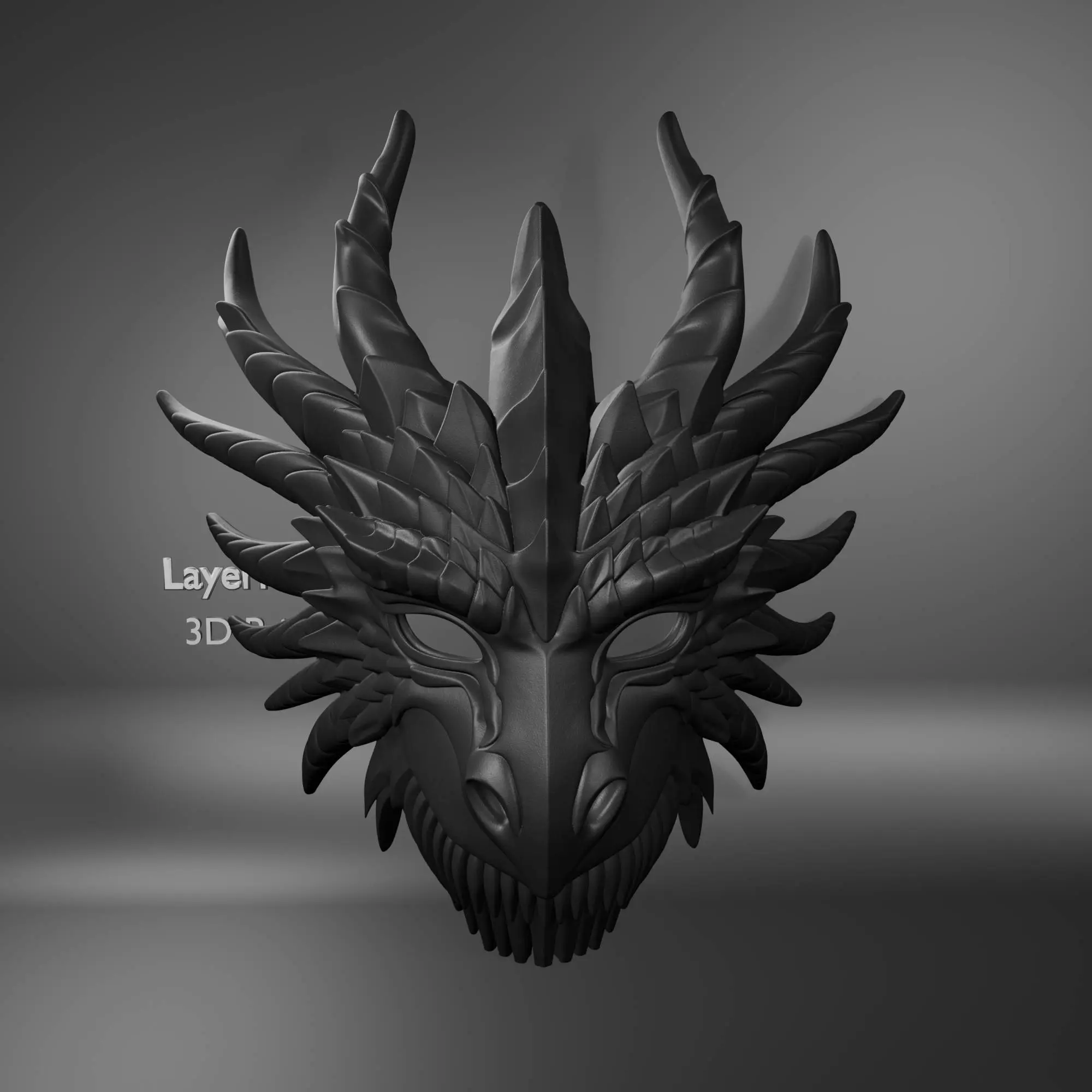 Dragon Warrior Mask 3D Print Model – Fantasy Cosplay STL