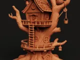 Fantasy Treehouse Model | Fairy Garden Miniature | Diorama-1