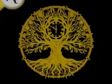 Tree with clock - Silhouette - 2D Wall Art Decor-0