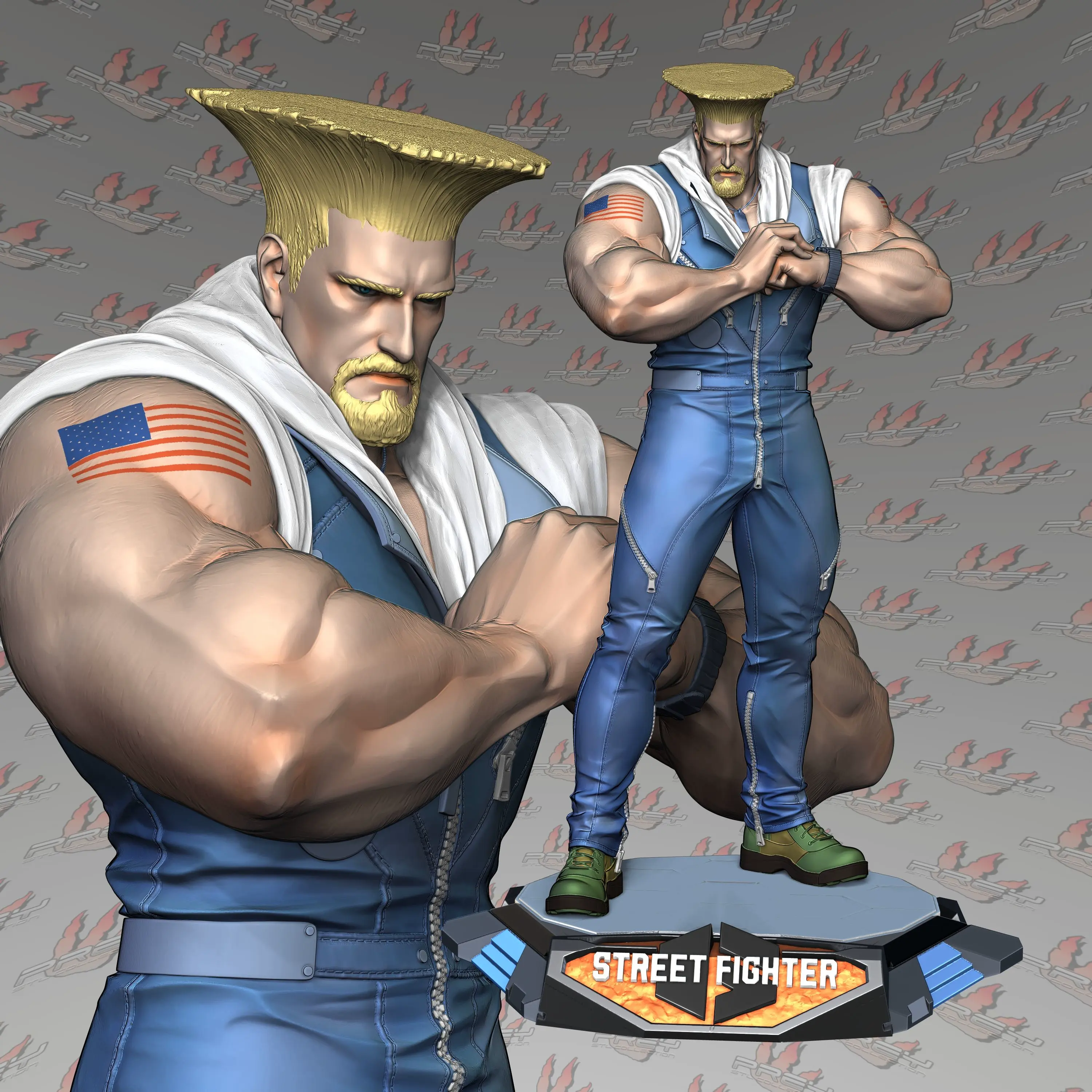 Characters \u0026 Creatures STL Download - GUILE STREET FIGHTER 6by PREYstudio, image size:3000x3000
