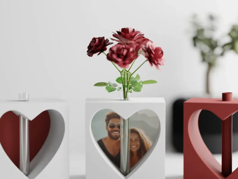 Valentines Heart CutOut Vase