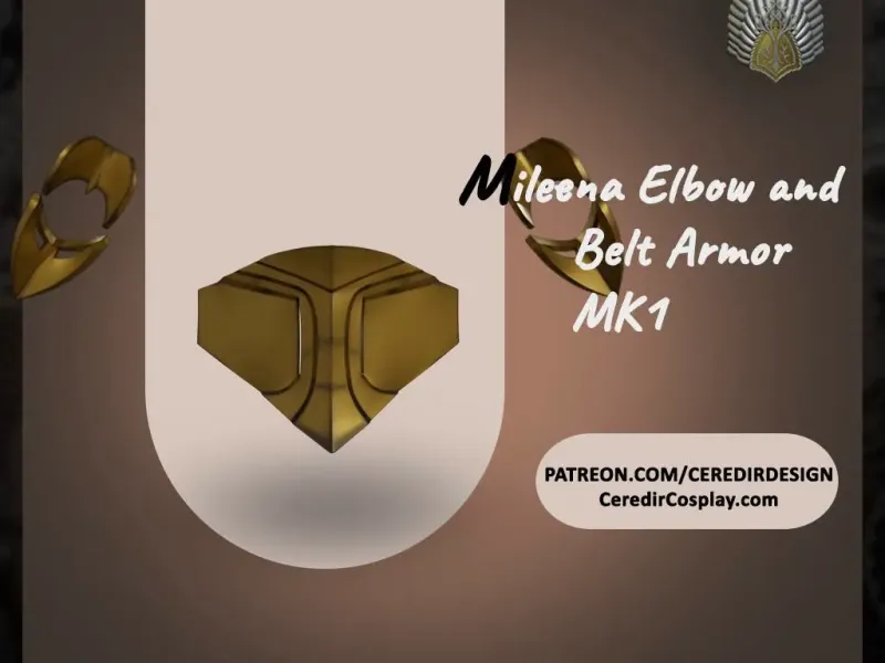 Mortal Kombat Mileena Belt and Elbow armor 3D DIGITAL DL