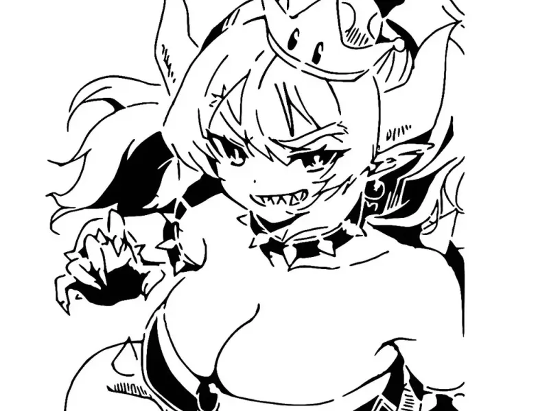 Bowsette stencil
