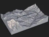 Detailed Mountain River Valley Terrain Tile – 3D Printable-4