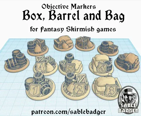 Objective Markers - Fantasy - Box, Bag and Barrel