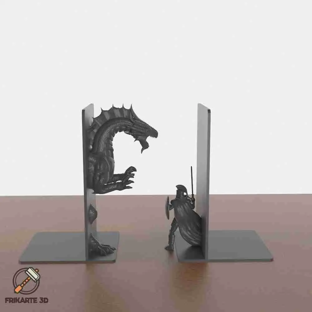 Knight vs Dragon Bookends