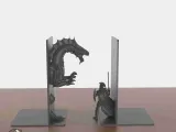 ナイト対ドラゴンのブックエンド-1